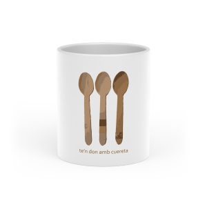 Taza con asa de corazon - Blanco - Cuereta