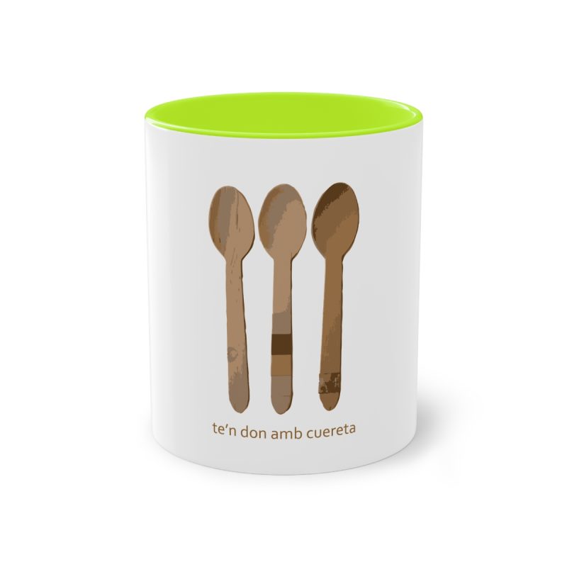 Taza bicolor - Verde claro - Cuereta