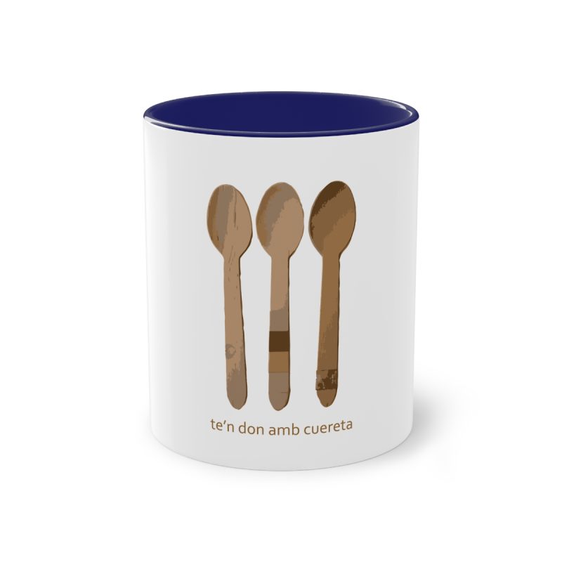 Taza bicolor - Azul oscuro - Cuereta