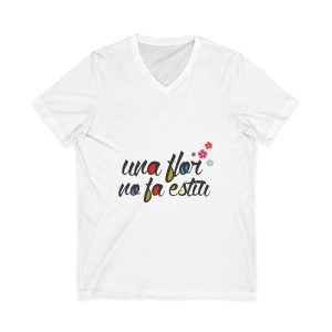 Camiseta cuello de pico - Blanco - Camiseta «Una flor no fa estiu»