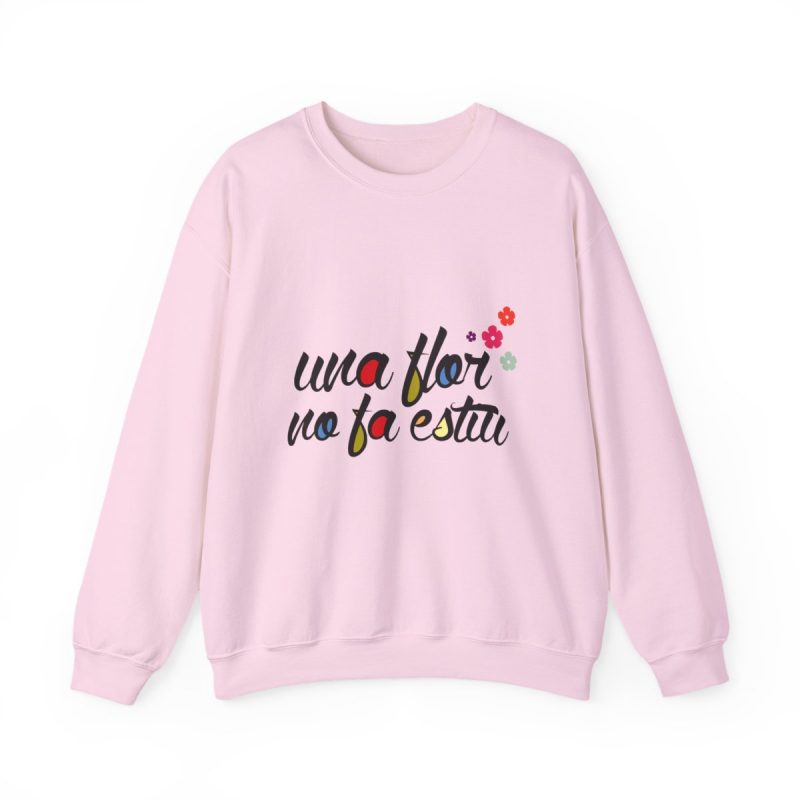 Sudadera cuello redondo - Rosa claro - Camiseta «Una flor no fa estiu»