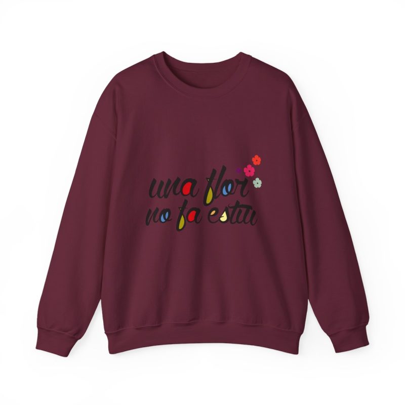 Sudadera cuello redondo - Granate - Camiseta «Una flor no fa estiu»