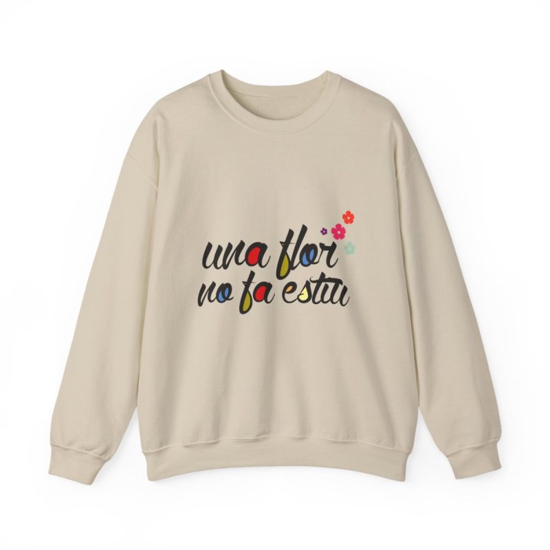 Sudadera cuello redondo - Arena - Camiseta «Una flor no fa estiu»