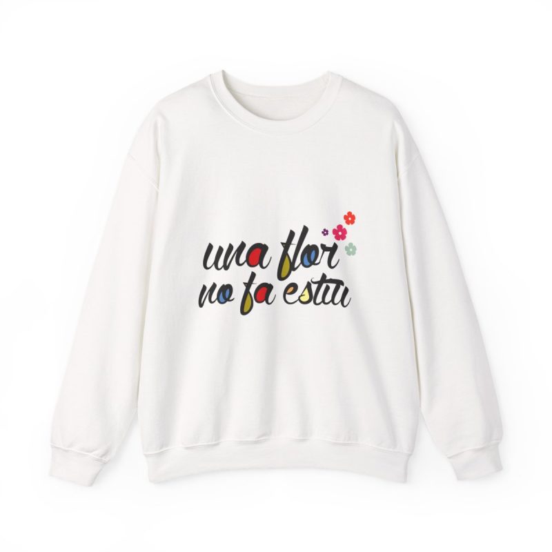 Sudadera cuello redondo - Blanco - Camiseta «Una flor no fa estiu»
