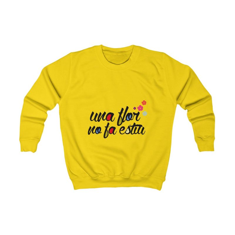 Sudadera infantil - Amarillo sol - Camiseta «Una flor no fa estiu»