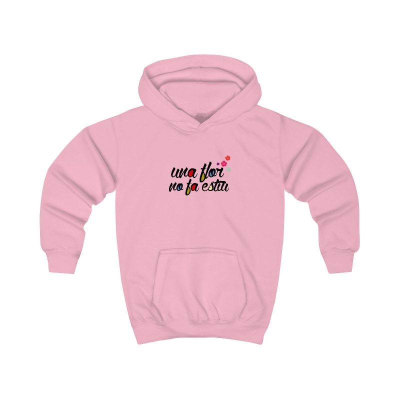 Sudadera con capucha infantil - Rosa bebe - Camiseta «Una flor no fa estiu»