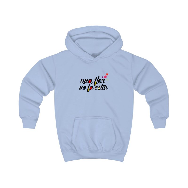Sudadera con capucha infantil - Azul cielo - Camiseta «Una flor no fa estiu»
