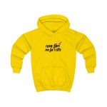 Sudadera con capucha infantil - Amarillo sol - Camiseta «Una flor no fa estiu»