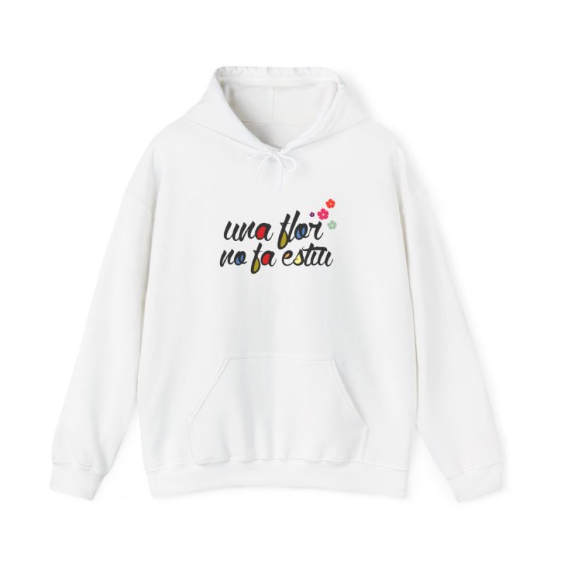 Sudadera con capucha - Blanco - Camiseta «Una flor no fa estiu»