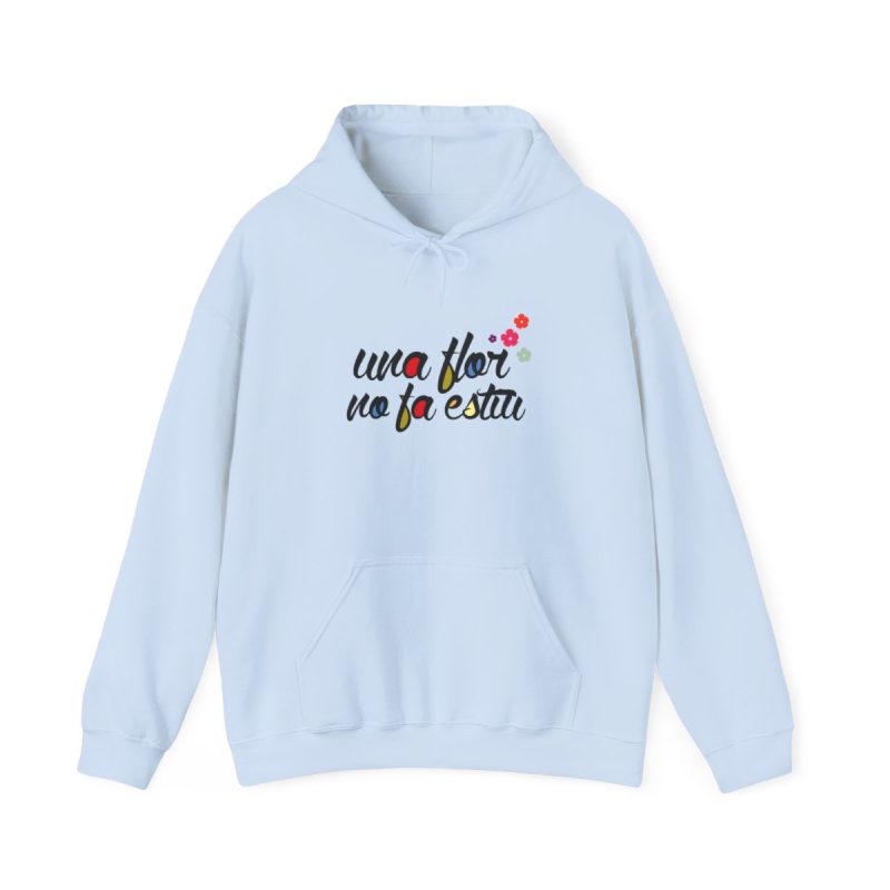 Sudadera con capucha - Azul claro - Camiseta «Una flor no fa estiu»