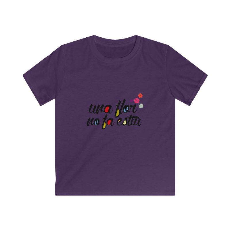 Camiseta infantil Softstyle - Morado - Camiseta «Una flor no fa estiu»