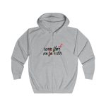 Sudadera con capucha y cremallera - Gris jaspeado claro - Camiseta «Una flor no fa estiu»
