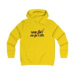 Sudadera universitaria mujer - Amarillo sol - Camiseta «Una flor no fa estiu»