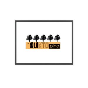 Poster con marco de madera - Marco negro - Camiseta unisex Quinto Pino Taronja