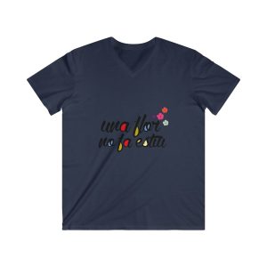 Camiseta hombre entallada cuello de pico - Azul marino - Camiseta «Una flor no fa estiu»