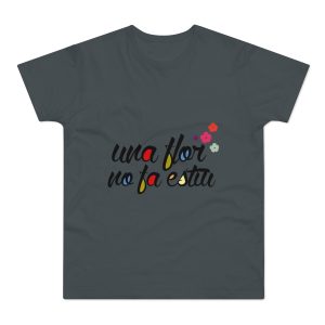 Camiseta hombre punto liso - Gris oscuro - Camiseta «Una flor no fa estiu»