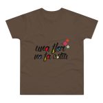 Camiseta hombre punto liso - Marron chocolate - Camiseta «Una flor no fa estiu»