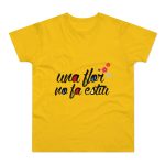 Camiseta hombre punto liso - Amarillo dorado - Camiseta «Una flor no fa estiu»