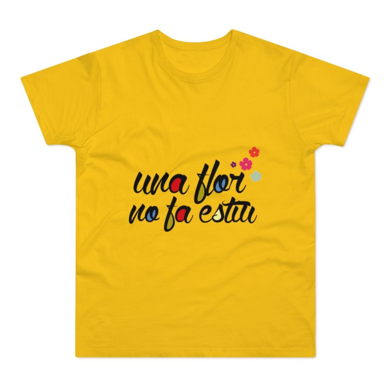 Camiseta hombre punto liso - Amarillo dorado - Camiseta «Una flor no fa estiu»