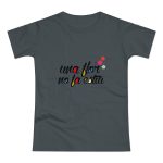 Camiseta mujer punto liso - Gris oscuro - Camiseta «Una flor no fa estiu» Camiseta mujer punto liso - Gris oscuro - Camiseta «Una flor no fa estiu»