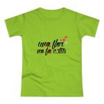 Camiseta mujer punto liso - Verde orquidea - Camiseta «Una flor no fa estiu» Camiseta mujer punto liso - Verde orquidea - Camiseta «Una flor no fa estiu»