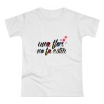 Camiseta mujer punto liso - Blanco - Camiseta «Una flor no fa estiu» Camiseta mujer punto liso - Blanco - Camiseta «Una flor no fa estiu»