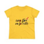 Camiseta mujer algodon medio - Amarillo margarita - Camiseta «Una flor no fa estiu»