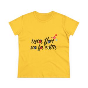 Camiseta mujer algodon medio - Amarillo margarita - Camiseta «Una flor no fa estiu»