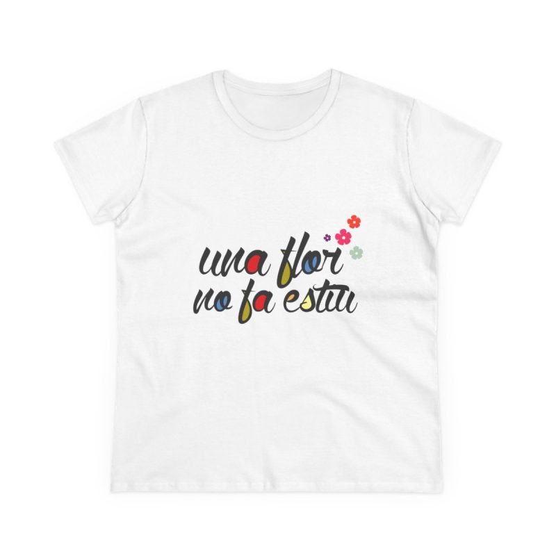 Camiseta mujer algodon medio - Blanco - Camiseta «Una flor no fa estiu»