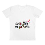 Camiseta hombre cuello de pico Presenter - Blanco - Camiseta «Una flor no fa estiu»