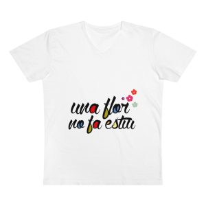 Camiseta hombre cuello de pico Presenter - Blanco - Camiseta «Una flor no fa estiu»