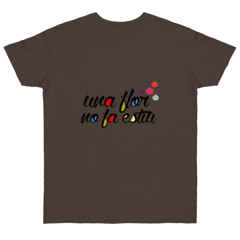 Camiseta punto liso - Marron oso - Camiseta «Una flor no fa estiu»