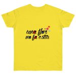 Camiseta punto liso - Amarillo solar - Camiseta «Una flor no fa estiu»
