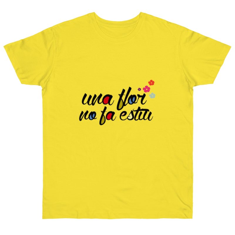 Camiseta punto liso - Amarillo solar - Camiseta «Una flor no fa estiu»