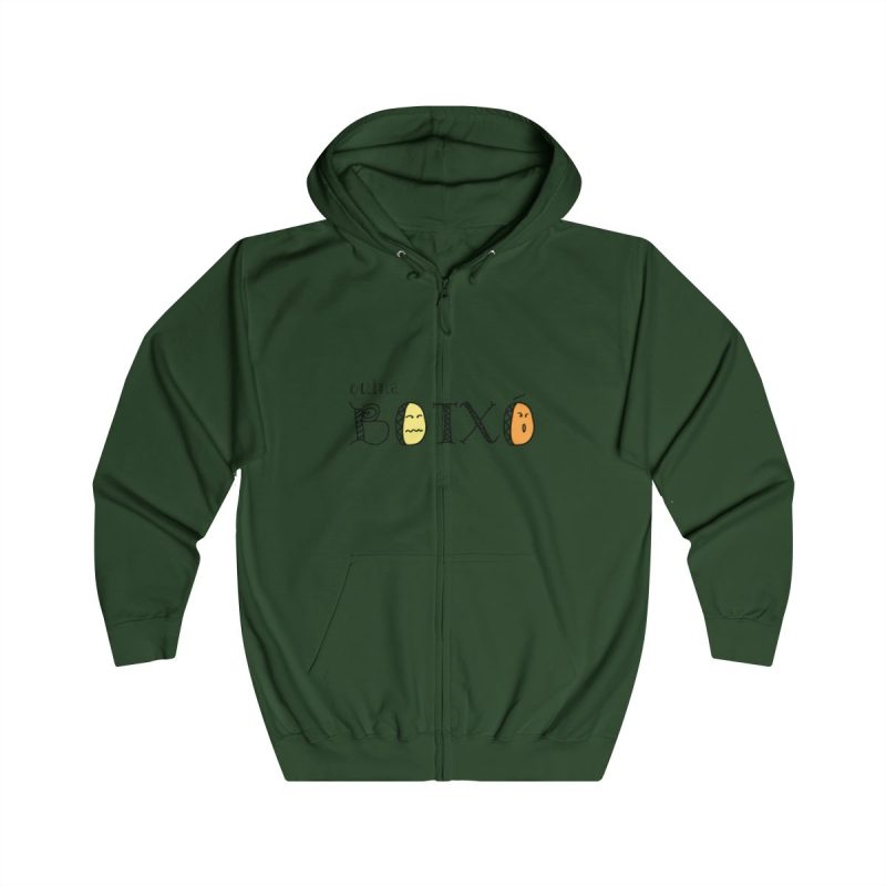 Sudadera con capucha y cremallera - Verde botella - Quina botxo Sudadera con capucha y cremallera - Verde botella - Quina botxo