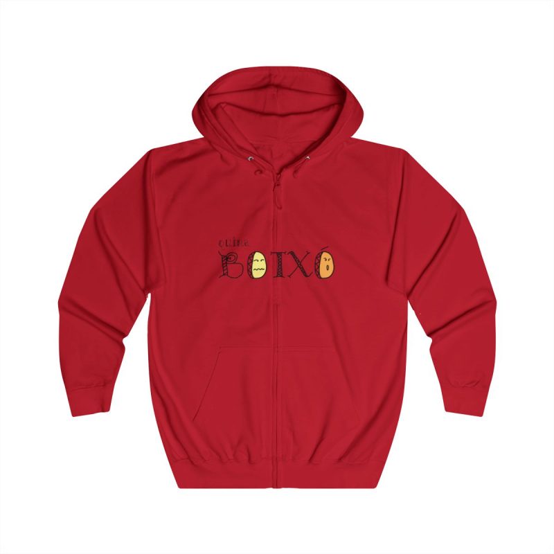 Sudadera con capucha y cremallera - Rojo fuego - Quina botxo