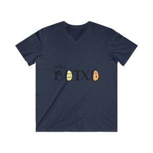 Camiseta hombre entallada cuello de pico - Azul marino - Quina botxo