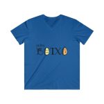 Camiseta hombre entallada cuello de pico - Azul royal - Quina botxo