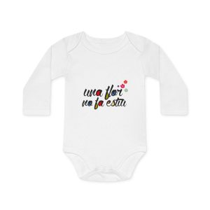 Body bebe manga larga organico - Blanco - Camiseta «Una flor no fa estiu»