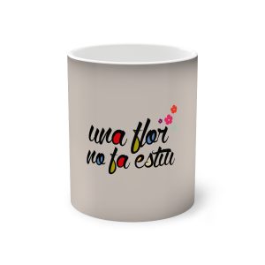 Taza magica que cambia de color - Negro - Camiseta «Una flor no fa estiu»