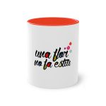 Taza bicolor - Rojo - Camiseta «Una flor no fa estiu» Taza bicolor - Rojo - Camiseta «Una flor no fa estiu»