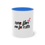 Taza bicolor - Azul Cambridge - Camiseta «Una flor no fa estiu» Taza bicolor - Azul Cambridge - Camiseta «Una flor no fa estiu»