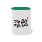 Taza bicolor - Verde oscuro - Camiseta «Una flor no fa estiu» Taza bicolor - Verde oscuro - Camiseta «Una flor no fa estiu»
