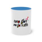 Taza bicolor - Azul claro - Camiseta «Una flor no fa estiu» Taza bicolor - Azul claro - Camiseta «Una flor no fa estiu»