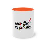 Taza bicolor - Naranja - Camiseta «Una flor no fa estiu» Taza bicolor - Naranja - Camiseta «Una flor no fa estiu»
