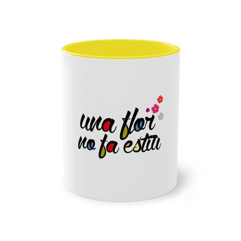 Taza bicolor - Amarillo - Camiseta «Una flor no fa estiu»