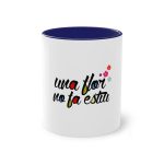 Taza bicolor - Azul oscuro - Camiseta «Una flor no fa estiu» Taza bicolor - Azul oscuro - Camiseta «Una flor no fa estiu»
