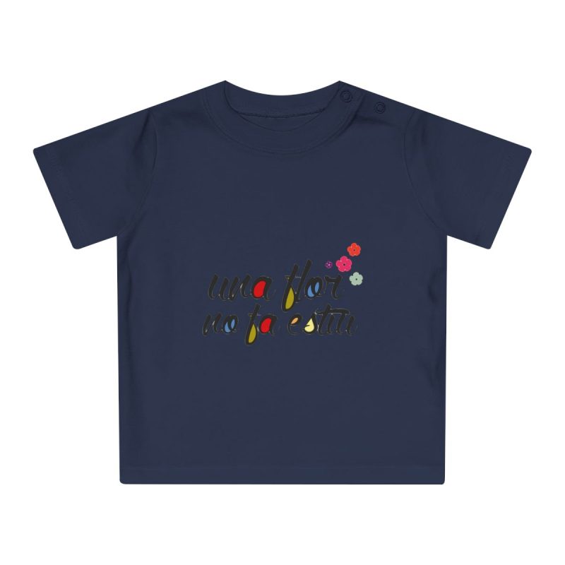 Camiseta de bebe - Azul marino nautico - Camiseta «Una flor no fa estiu»