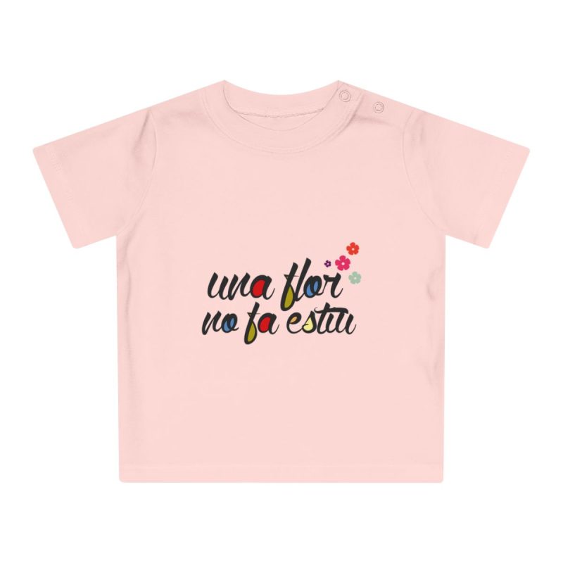 Camiseta de bebe - Rosa empolvado - Camiseta «Una flor no fa estiu»