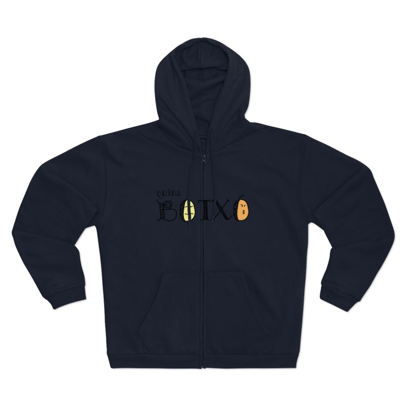 Sudadera capucha con cremallera premium - Azul marino - Quina botxo